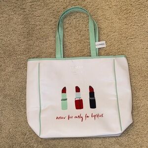 Clinique x kate spade White and Mint Lipstick Tote